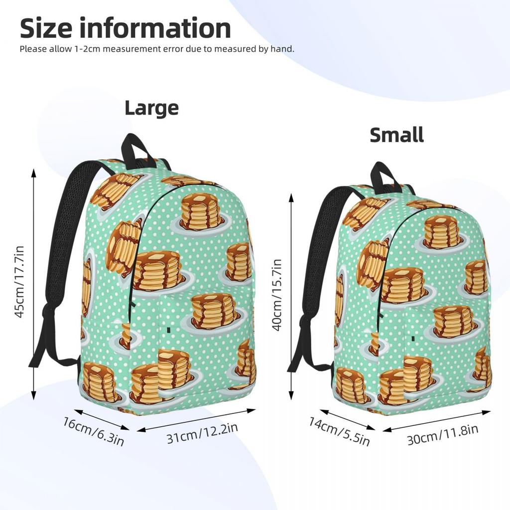 Pancakes With Maple Syrup Pattern Backpack Hot Sale Daypack Large Capacity BookBag School Bag Shoulder Bags for Men Women