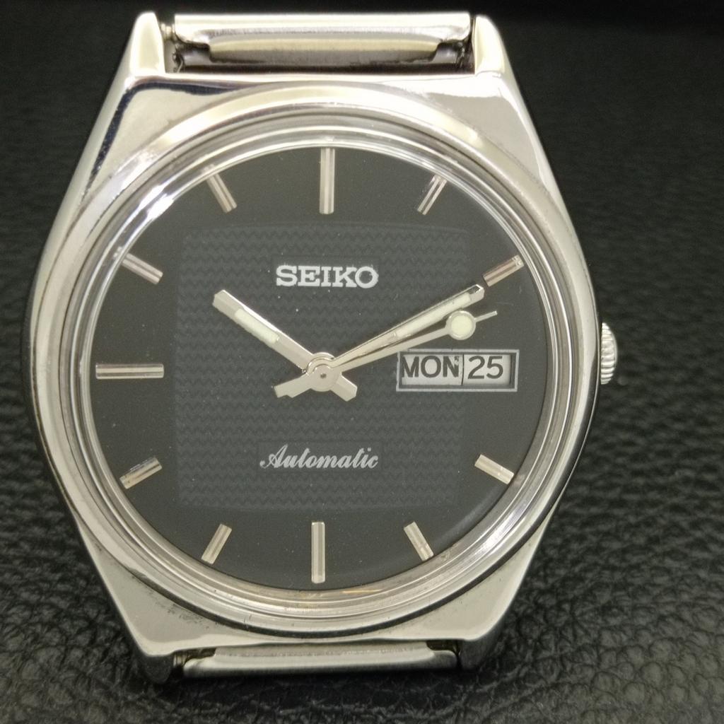 SEIKO AUTOMATIC 6309A JAPAN MENS VINTAGE BLACK COLOR DIAL WATCH a701620-5 R206c-a701620