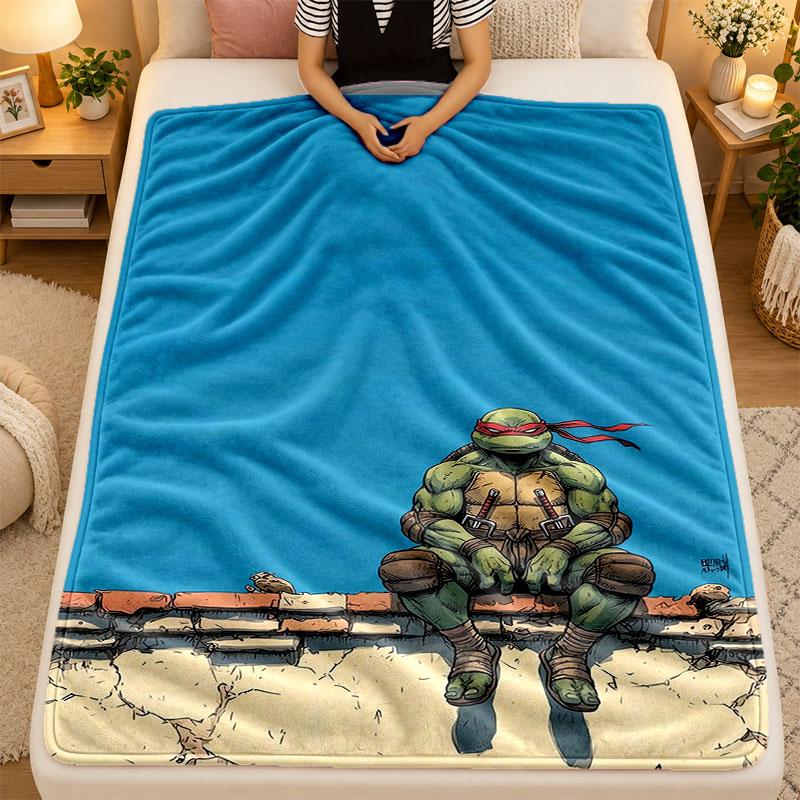 Flannel BlanketTeenage Mutant Ninja Turtles Warm Soft Throw Blanket for Indoor Sofa Bed Living Room Use