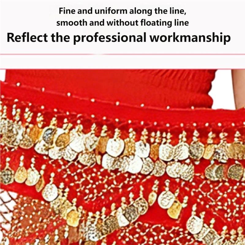 Coins Wrap Skirt Belly Dance Hip Scarf Wrap Sparkles Mini Skirt Raves Festival Outfit Halloween Costume for Women Girls