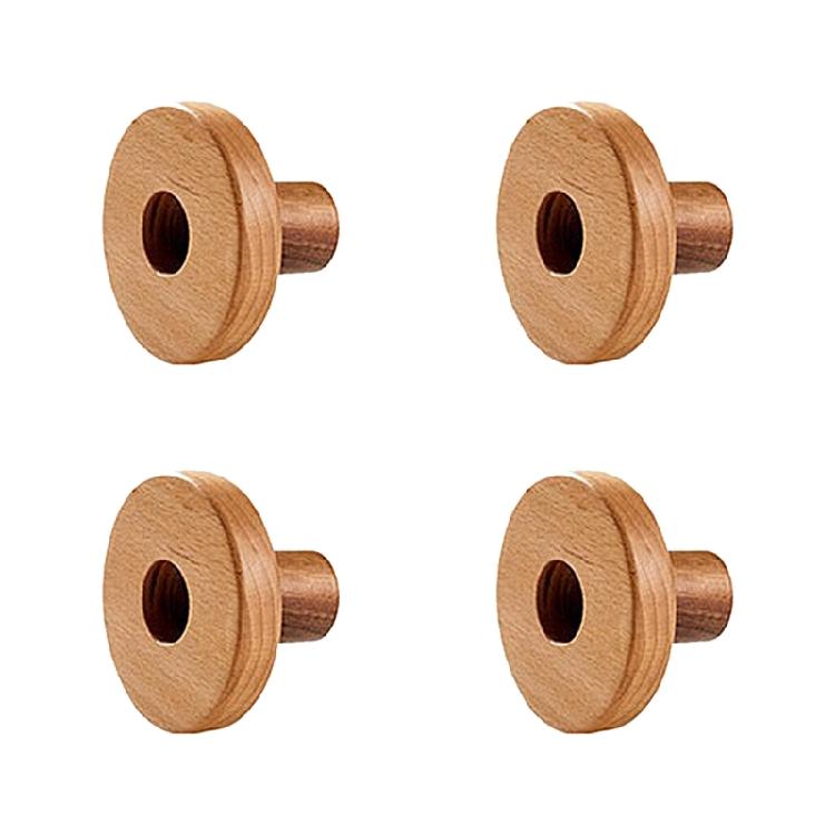 4pcs Multipurpose Florals Cabinet Knobs Sturdy Wood Handles Convenient for Childrens Room Dressers and Chests Use