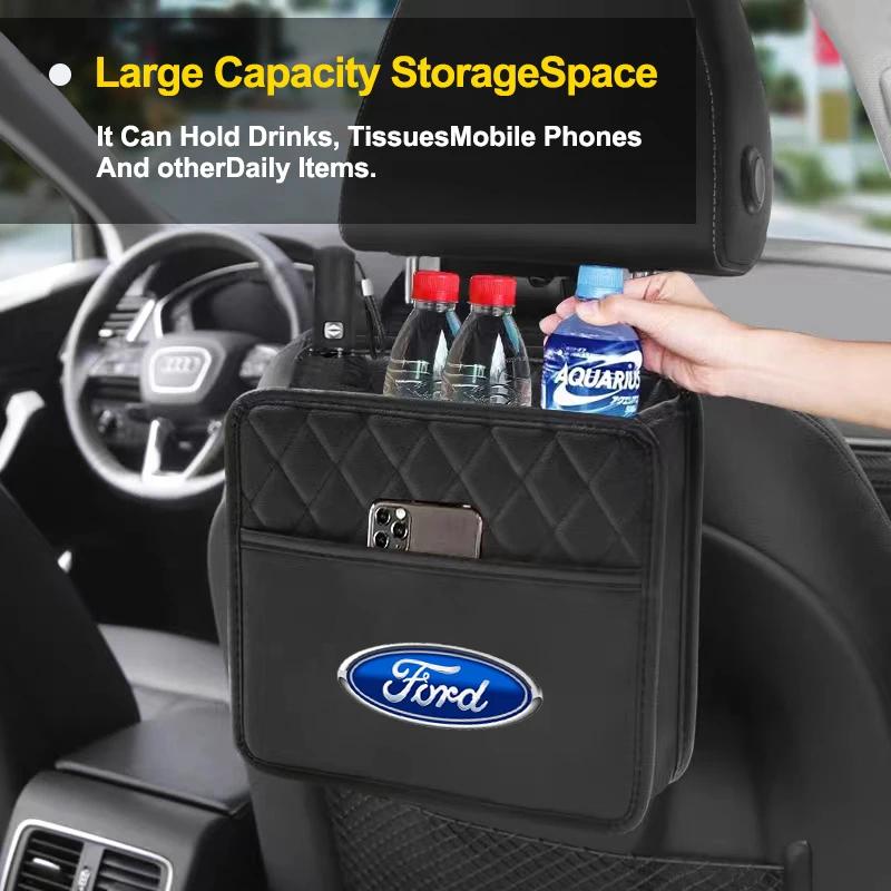 Nouveau Sac de Rangement Multifonctionnel pour Dossier de Siège de Voiture Sac de Rangement en Cuir Pour Ford mk2 mk3 Ranger Mondeo mk4 S-MAX Kuga Mustang Fusion