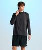 Leijibi [Set] Essential Loose Fit Long Sleeve Zip-Up Rash Guard + Swimsuit Shorts Set M Charcoal