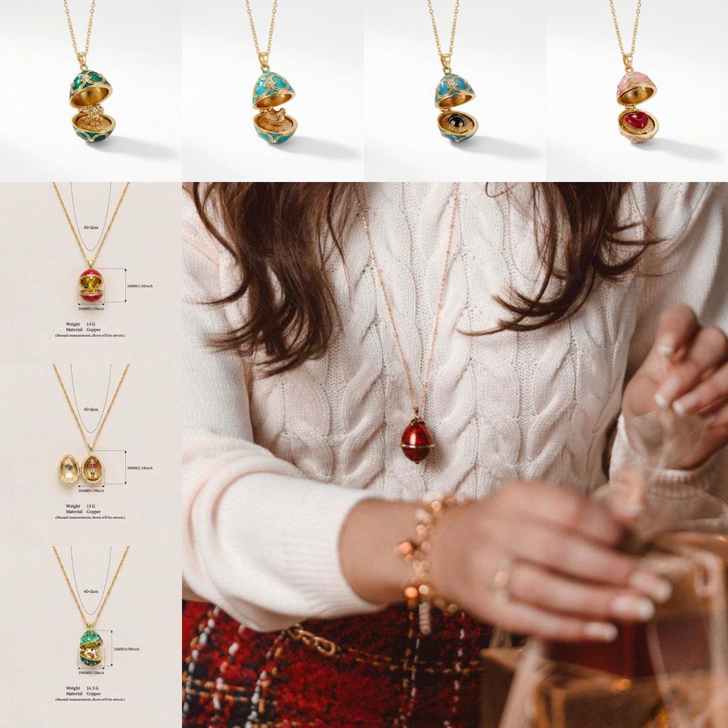 Rainbow Horse Egg Pendant Necklace With Vintage Copper Finish For Party Wear