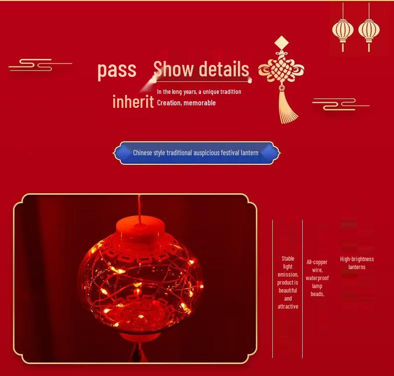 Spring Festival Red Lantern String Lights for Home, Balcony & Courtyard Decorations