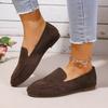 22 Round Head Covered with Ancient Suede, Comfortable and Elegant Temperament, Low-heeled Small Leather Shoes