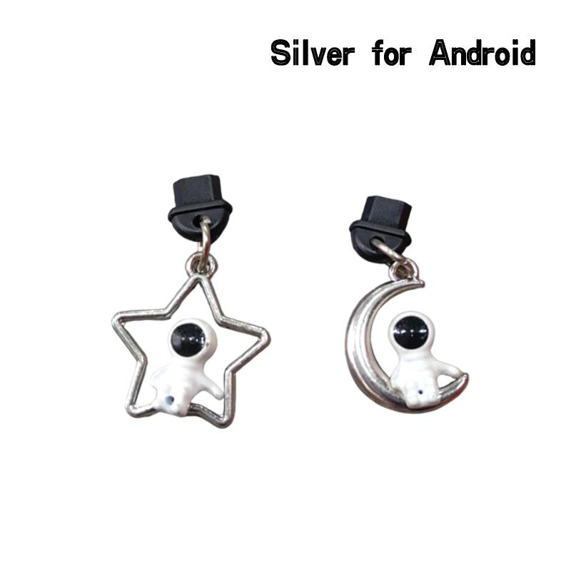 

2 шт. Парные подвески-заглушки от пыли для телефона в виде космонавта, звезды, луны. Подходят для iPhone, Samsung, телефонов с интерфейсом Type-C. Декор для телефона