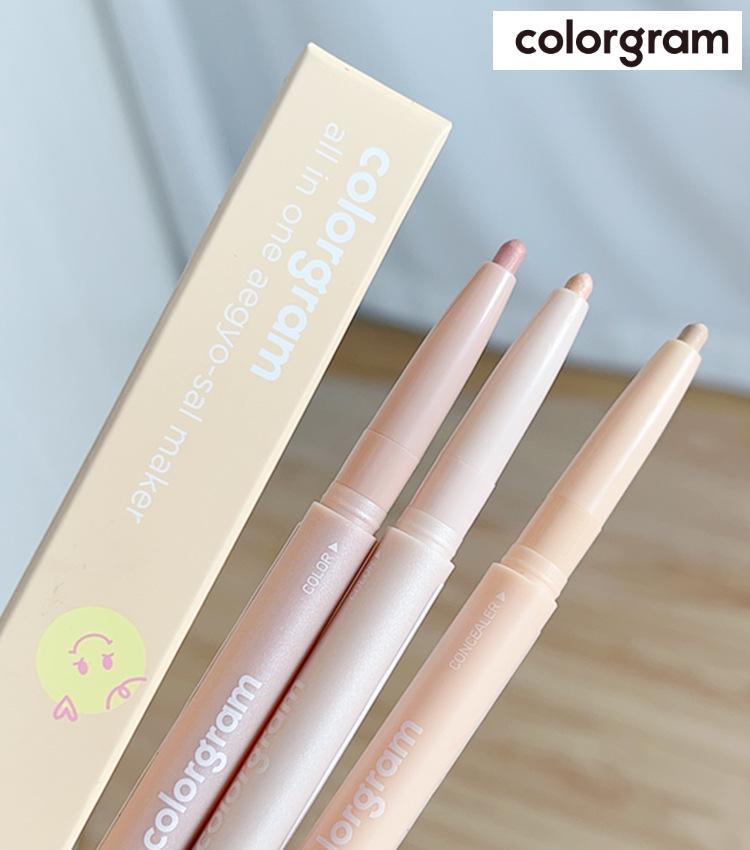 Colorgram Double-Ended Micro-Pearl Eyelid Highlight & Matte Shadow Contour Pen, 02 Light Pink