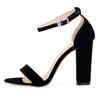Newest Women Pumps Open Toe Sexy Ankle Straps High Heels Shoes Summer Ladies Bridal Suede Thick Heel Sandals