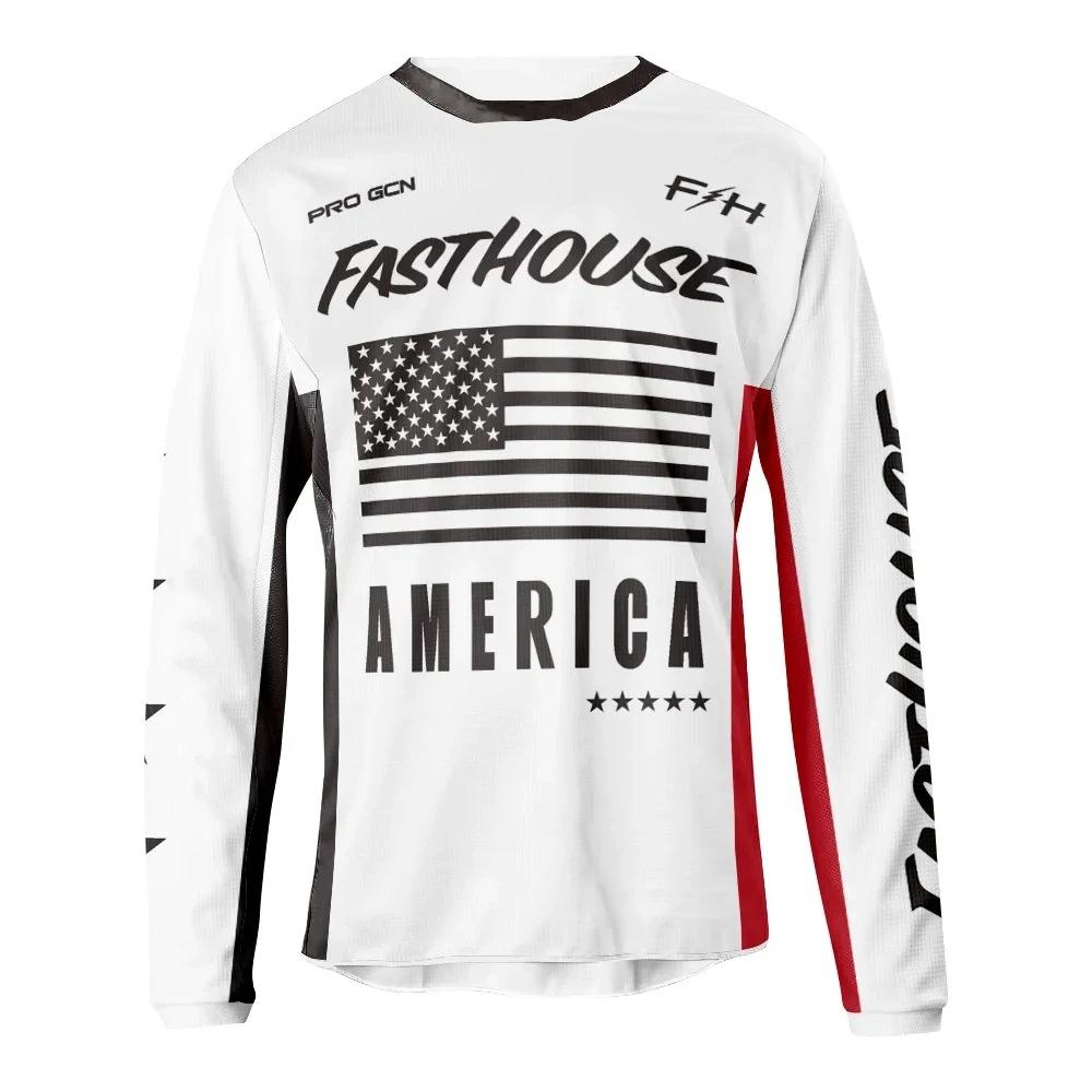Fasthouse Men's Off-Road Motorcycle Downhill Suit Breathable Long Sleeve Mountain Bike Road Cycling Suit