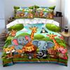 Jungle Animals Three-Piece Set For Kids Exquisite Three-Piece Bedding Set Gift For Kids And Adults