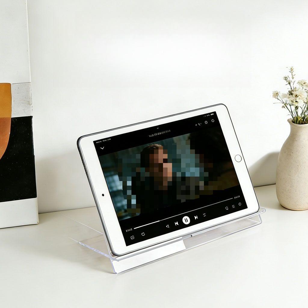 Thickened Transparent Acrylic Desktop Bookshelf Multi-functional Tablet Stand Reading Textbook Display Rack Office Study Watching TV Dramas Bracket