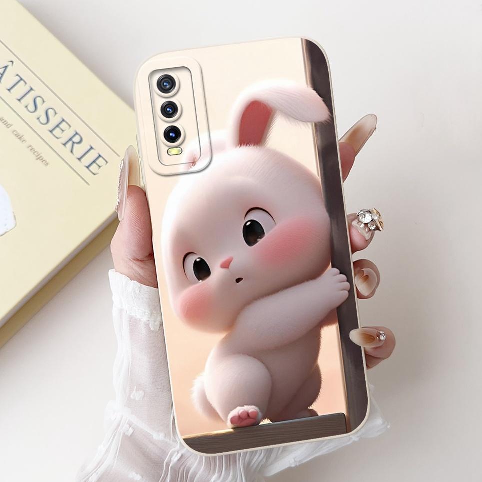 For vivo V2027 V2028 V2029 Case Vivo Y11s Y12s Y20 Y20s Y20i Y20a Back Cover Cartoon Animal Rabbit Cat Phone Shell Soft Silicone