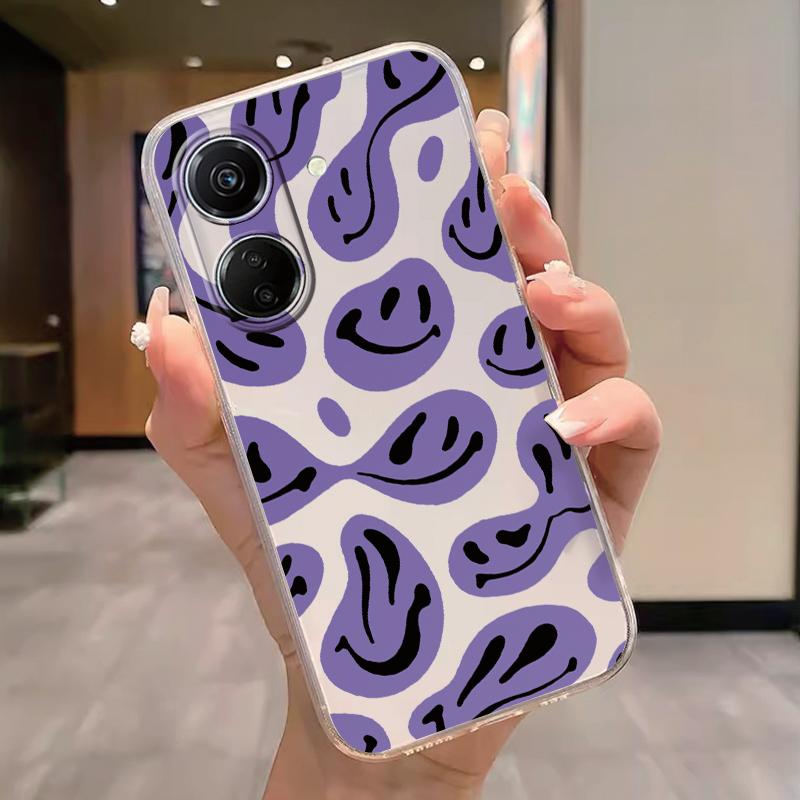 Transparent Phone Case For Poco C65 Redmi Note 15 Pro+ Plus 14C Cover Cartoon Flowers Soft TPU Shockproof Funda Bags Heart Clear