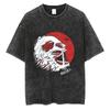 Spălat Atacul Titanilor Bumbac Bărbați Vintage Japonia Anime Mărimi Mari Cămăși Streetwear Tricou Mânecă Scurtă Topuri Largi din Bumbac