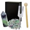 Crystal Tuner, 4096Hz, Tuning Fork, Natural Quartz, Purification, 5-Piece Set, Relaxation, Japanese Instruction Manual Included, Fluorite, WH26 - Fluo