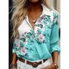 2024 Elegant Black Striped Printed Long-sleeved Shirt For Women Fashion Lapel Button-down Shirt Temperament Office Cardigan