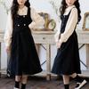 Girls' Fashionable Two-Piece Style Dress Spring/Fall Children's Vintage-Inspired Waist-Cinched Dress