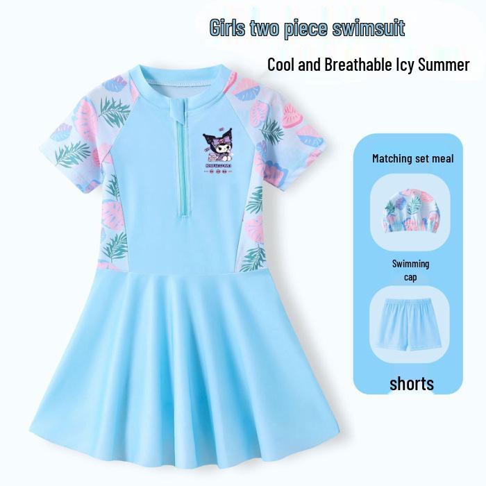 Kuromi 2026 Girls Long Sleeve One-Piece Swimsuit for Kids