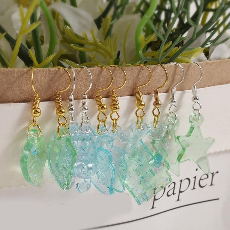 Earring Resin Molds Leaf Moon Heart Cross-Pendant Silicone Mold Necklace Jewelry Epoxy Casting Mold for DIY Craft Supply