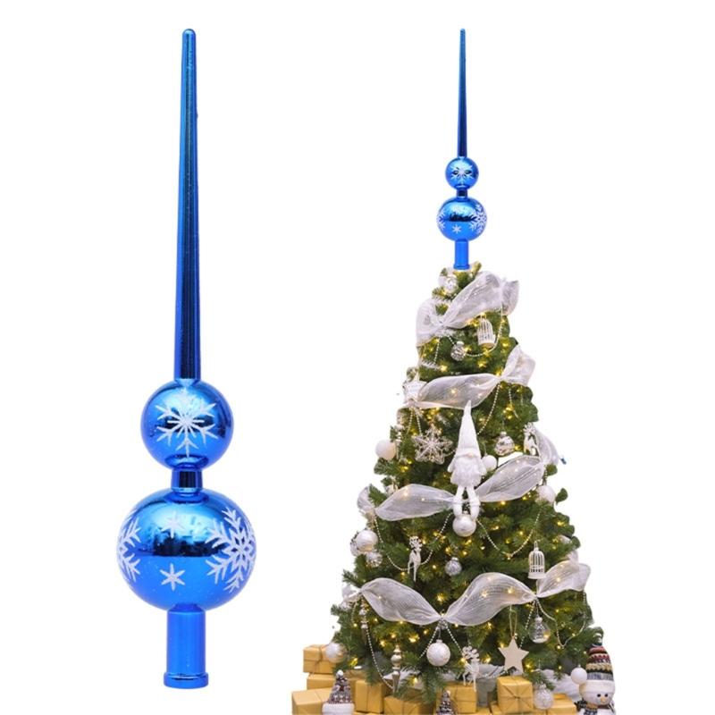 Festival Holiday Tree Top 28cm Metallic Color Gourd Shape Christmas Tree Top Decoration for Indoor and Outdoor Use