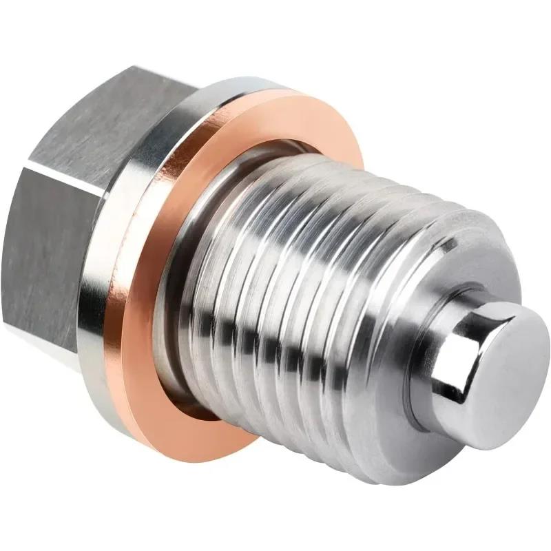 For Honda Ford Hyundai/Mazda Screw Car Engine Magnetic Oil Drain Plug Screw Nut Bolt Oil Drain Sump Nut M12/14/16 1.5 1.25 1.75 Oil Drain Plugs 3