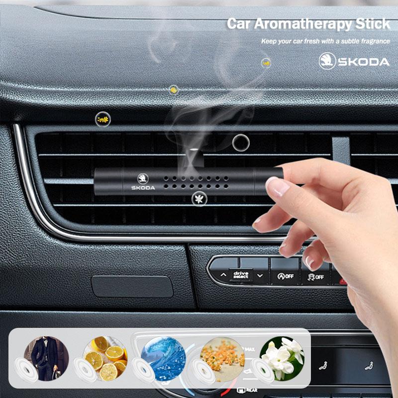 Car Air Vent Fragrance Clip Diffuser Interior Accessories For Skoda Octavia Superb Rapid Kodiaq Karoq Fabia Kamiq Enyaq iV Scala