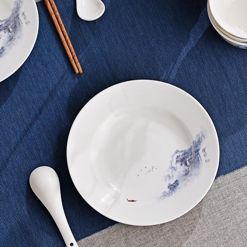 Tanghui Snow Mountain 14-Piece Chinese Bone China Dinnerware Set