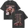 Washed Vintage Rapper Central Cee Face Graphic Tshirt Men Women Hip Hop Fashion Short Sleeve T Shirts Mens Oversized Streetwear
