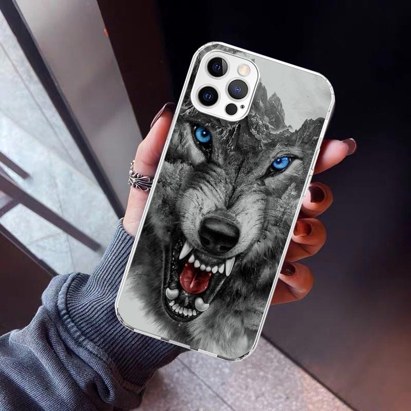 Angry Animal Wolf Fierce Phone Case For iPhone 17 Air 16 15 Pro Max 14 Plus 13 Mini 12 11 Cover 7 8 SE Silicone Shell Print Fund