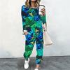 Women Crew Neck Long Sleeve Top And Straight Trousers Two Piece Comfortable Daily Matching Outfit