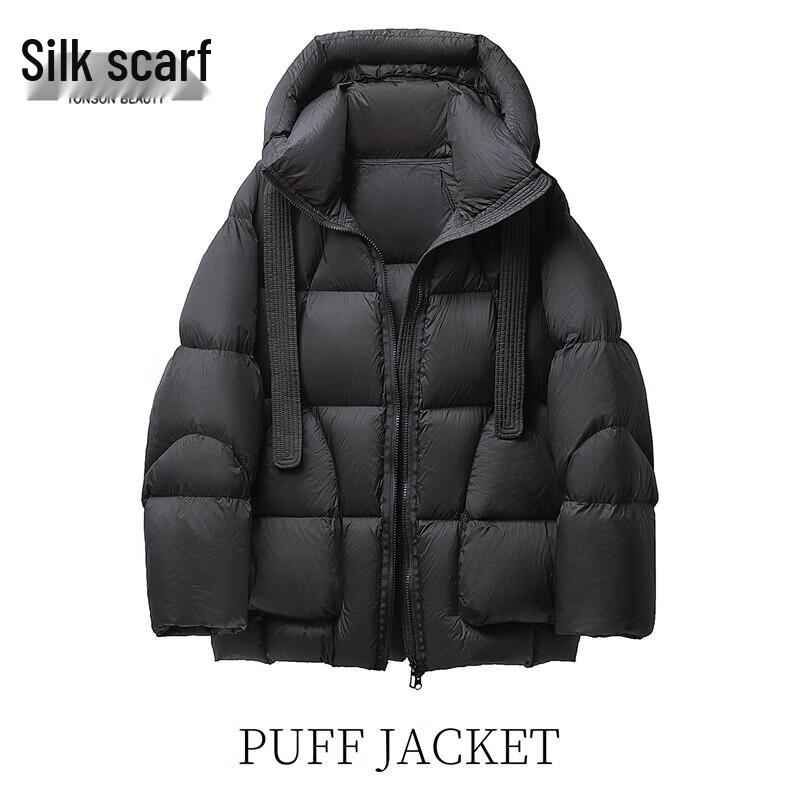 

Silkbay Women s 90% Down Mid-Length Ribbon Hooded Puffer Jacket S