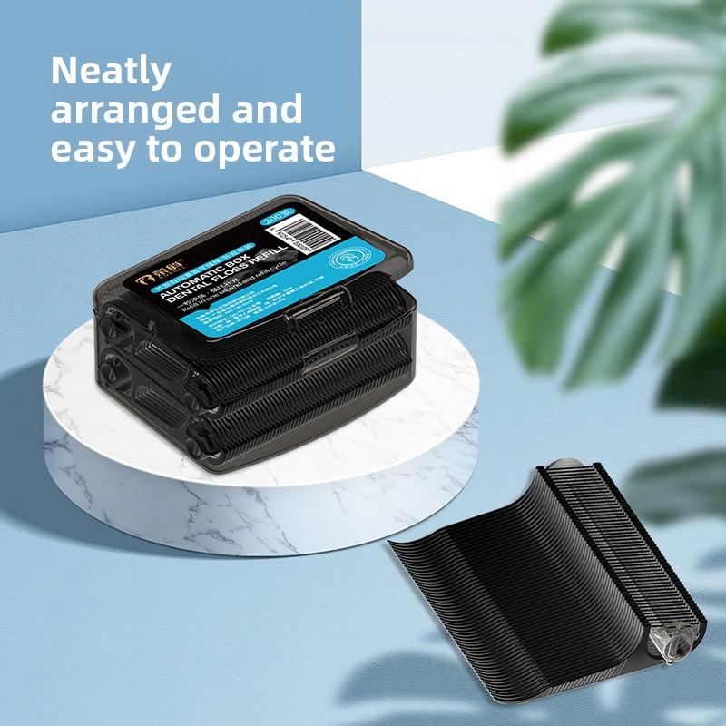 Bamboo Charcoal Dental Floss Box, Automatic Dental Floss Cleaning and Picking, Portable and Easy To Carry