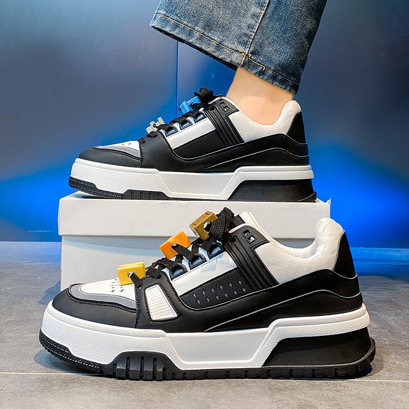 Fashion Trend Platform Sneakers Men Fashion Design Green Men's Skateboard Shoes Outdoor Leather Casual Sports Shoes Men tenis masculino