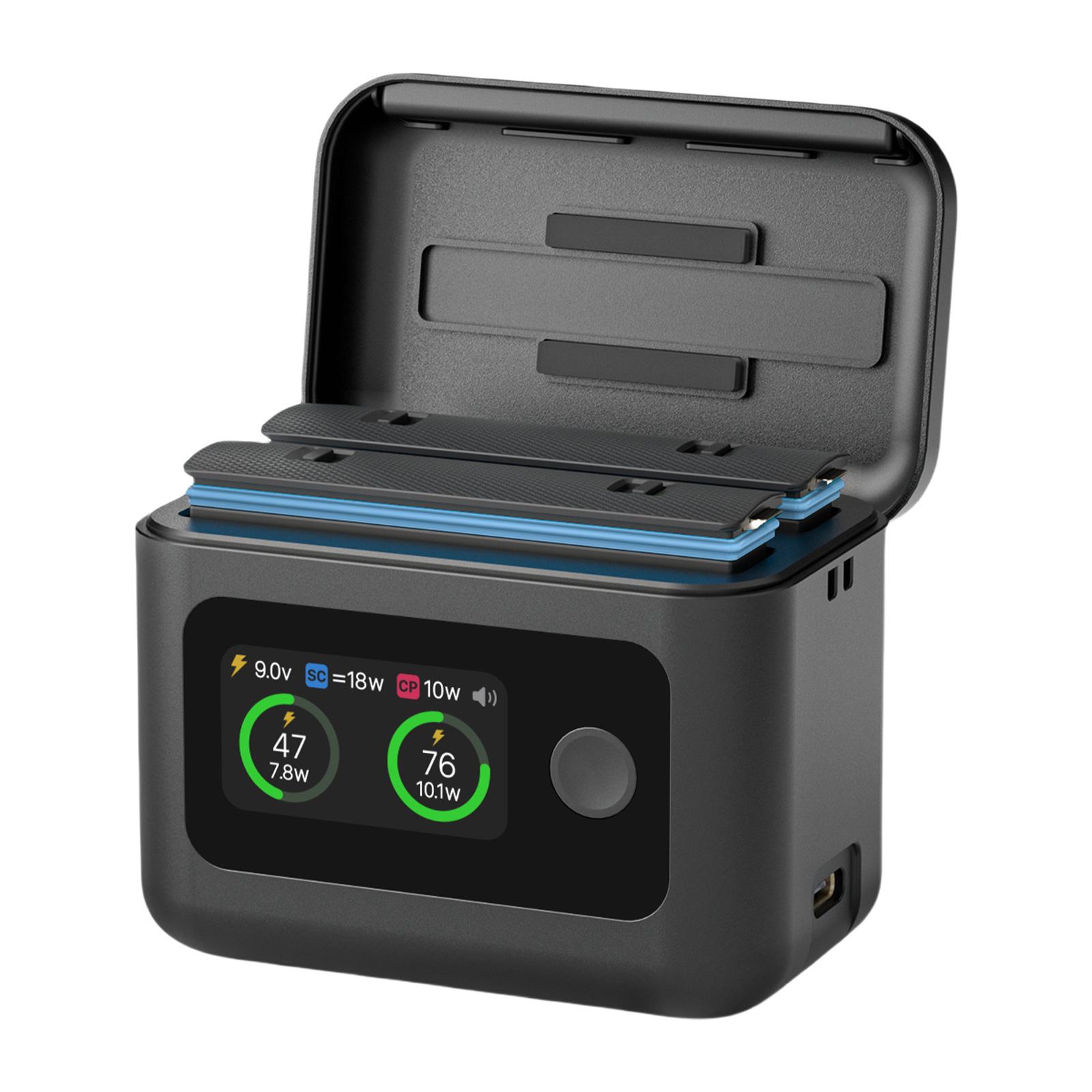 

Smart Charging Box 27W Fast Charging Hub With LED Display Battery Charger For Insta 360 X5 Battery Accessories чёрный