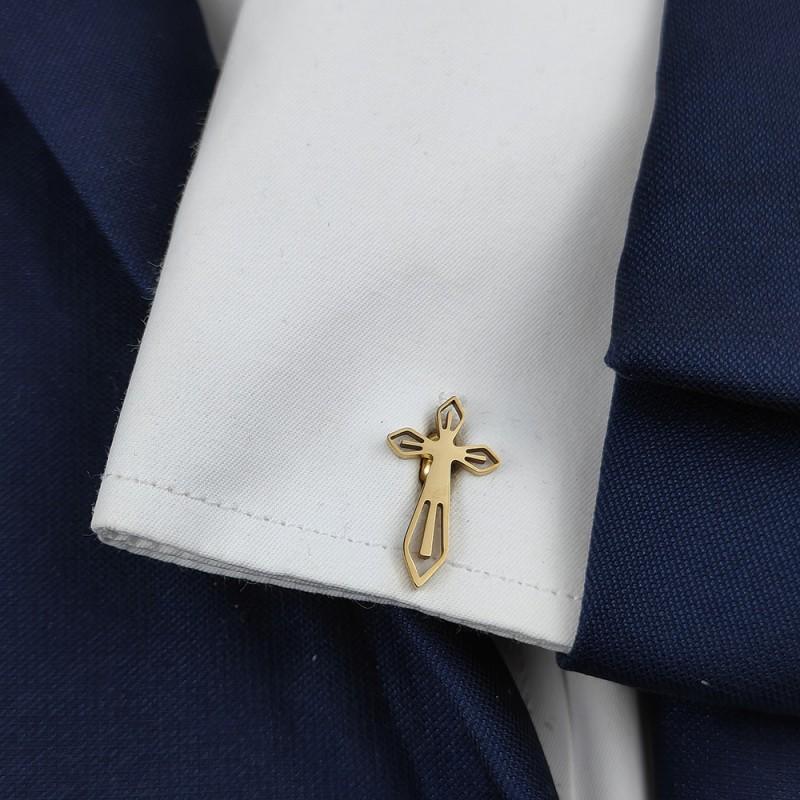 Roman Cross Men's Brooch Cufflinks Suit Dress Accessories Personalized Versatile Clothing