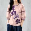 ZANZEA Women Casual Round Neck Floral Print Loose 3/4 Sleeve Blouse