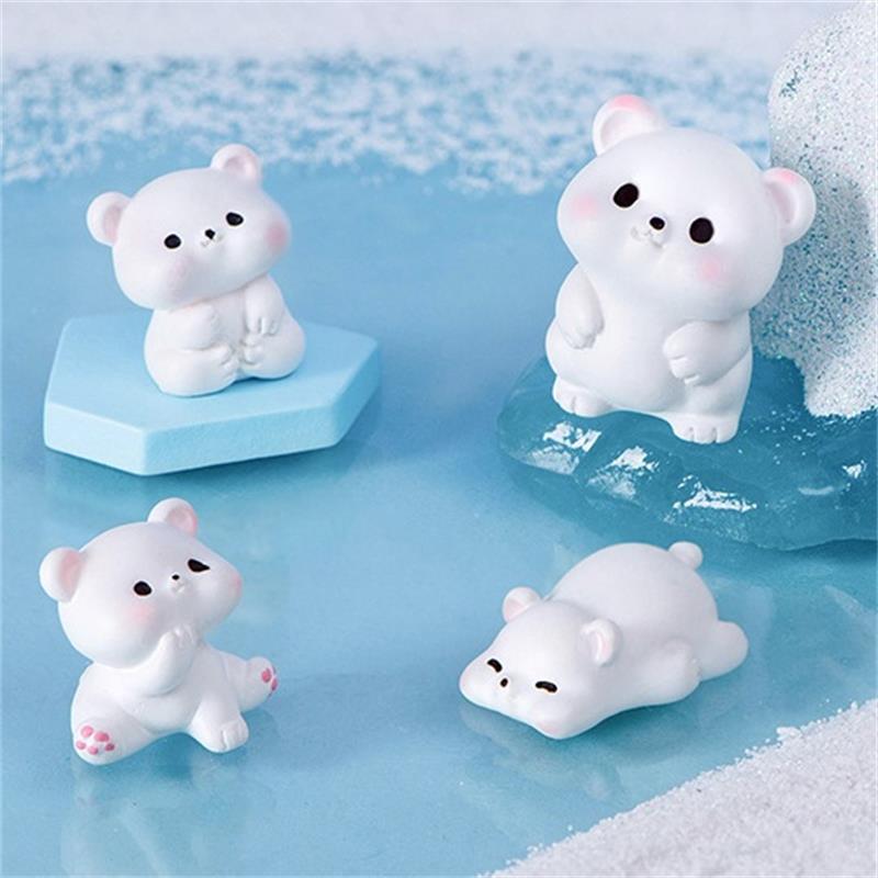Miniature Cute Polar Bear Micro Landscape Ornaments For Home Decorations Kawaii Animal DIY Desk Crafts Decor Accessories Gifts