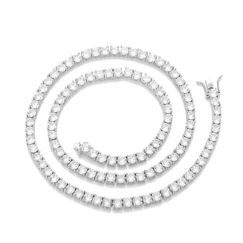 Certifikovaný moissanitový tenisový náhrdelník 3/4/5/6 mm Pevné stříbro 925 Diamantové tenisové náhrdelníky pro ženy Muže GRA