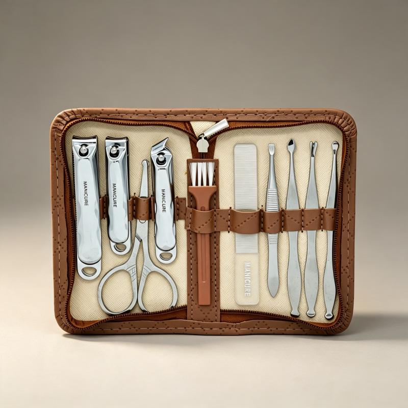 Portable 10-Piece Manicure & Pedicure Nail Clipper Set - Ideal for Home Use, Beauty Care & Gifts