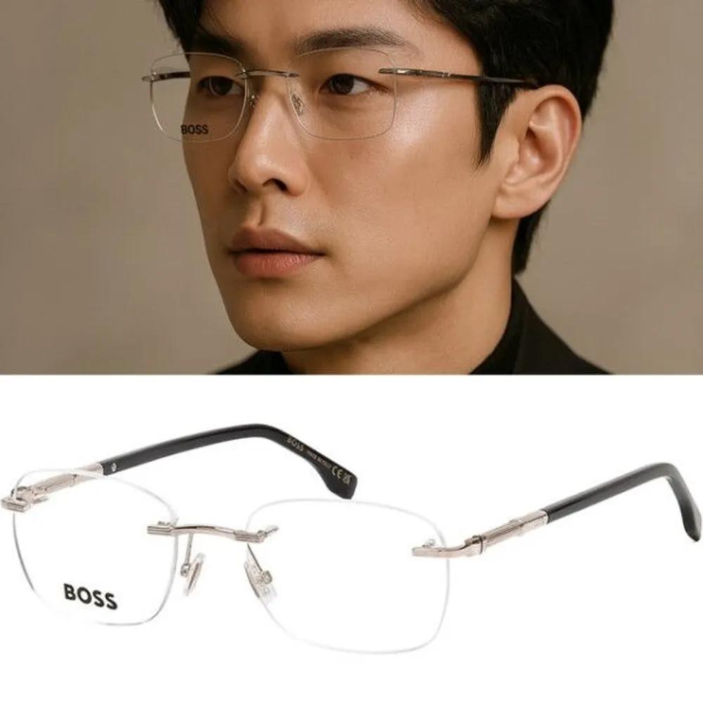 [Hugo Boss] Hugo Boss Eyeglass Frames BOSS1551C RHL Rimless Square Minimal Fashion