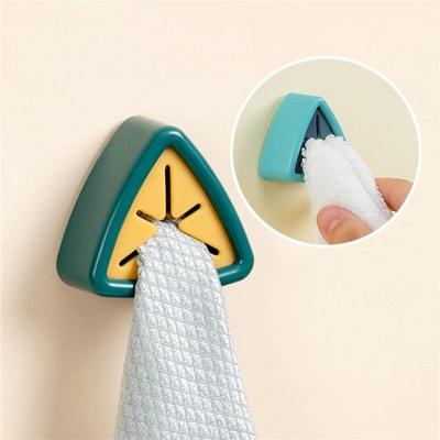 Suporte de toalha para armazenamento de toalhas, cabide adesivo para armazenamento de toalhas, clipe de pano para lavagem, janela de parede, acessórios de cozinha para banheiro