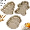 Pastry Molds - Unbranded - Set of 3 Christmas Shapes - Non-stick Golden Steel - Oven and Freezer