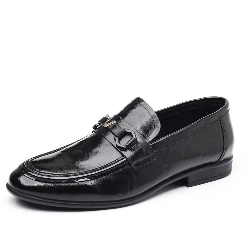 Top Layer Cowhide Men's Casual Loafers with Soft Soles and Soft Surfaces Genuine Leather Bean Shoes Thin and Breathable Leather Shoes for Men