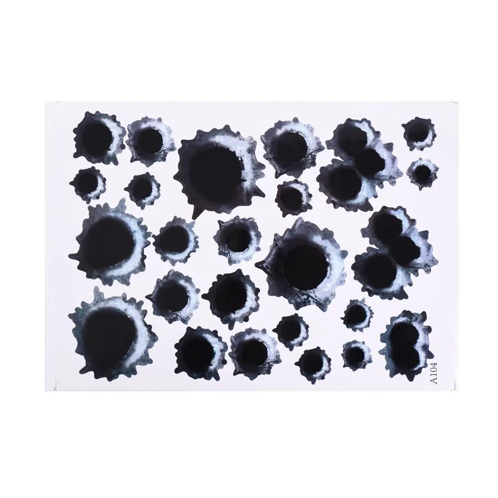 Car Styling 3D Fake Hole Sticker Motorcycle Helmet Body Simulation Scratch Hole Decal Funny Emblem Symbol Stickers