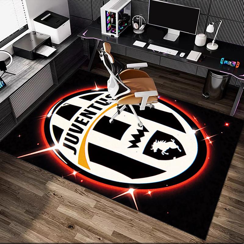 1pc Juventus Football Club Carpet for Room Floor Mat, Comfortable Office Chair Printed Area Rug, Beautiful Hotel Rug