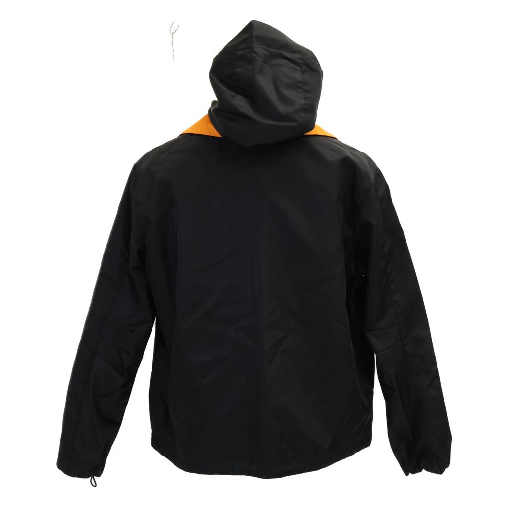 GUCCI Domestic genuine 25 Stainless Steel 804964 ZAQ7F Patch logo nylon twill Jacket 44 Black x orangeUsed