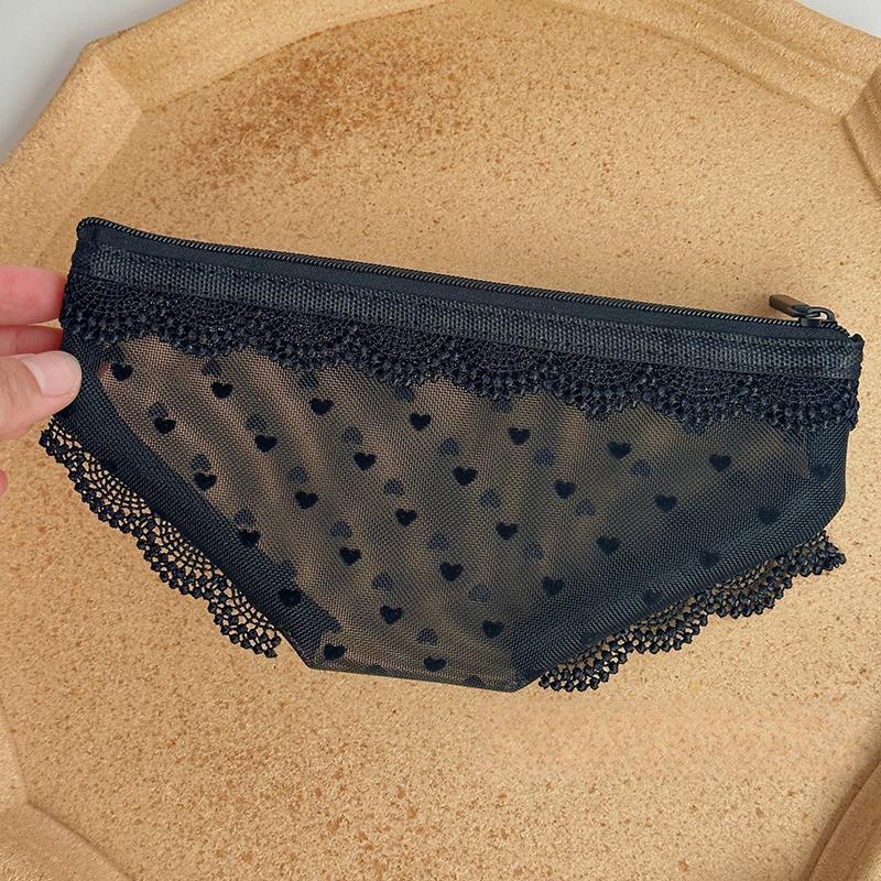 

Трусы Форма Дорожная косметичка Сетчатая косметичка Косметичка для хранения макияжа Прозрачная косметичка на молнии чёрный