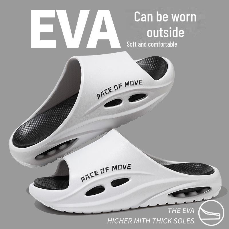 

Летние тапочки для мужчин из дышащей ткани высшего качества: Толстая подошва, нескользящая, модная, подходит для ношения в помещении и на улице, а также для пар. 44-45