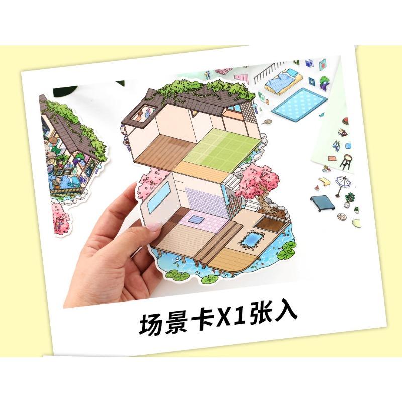 Cartoon Style 2 5d Landscape Sticker For Hand Account Diy Micro Scene Collage